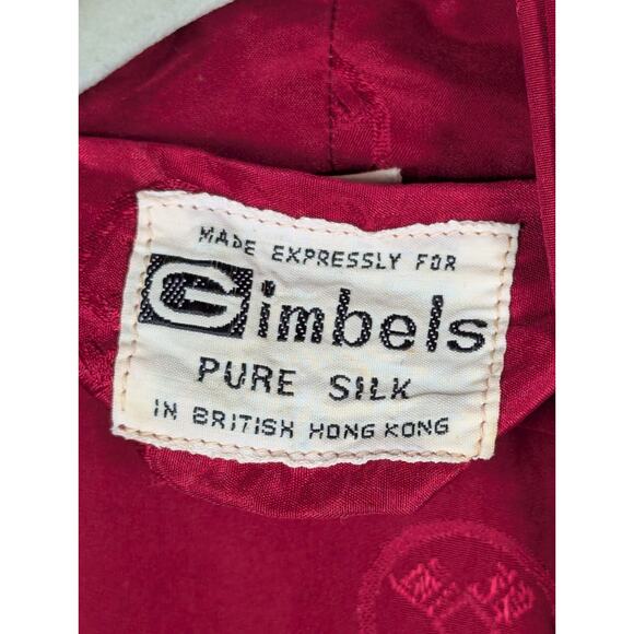 Gimbels Robe Men's Red Large Silk With Belt Vintage - Picture 7 of 11